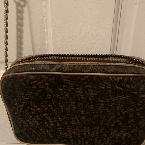 Michael Kors Dark Brown Crossbody Bag with Gold Accents - Picture 4 of 6